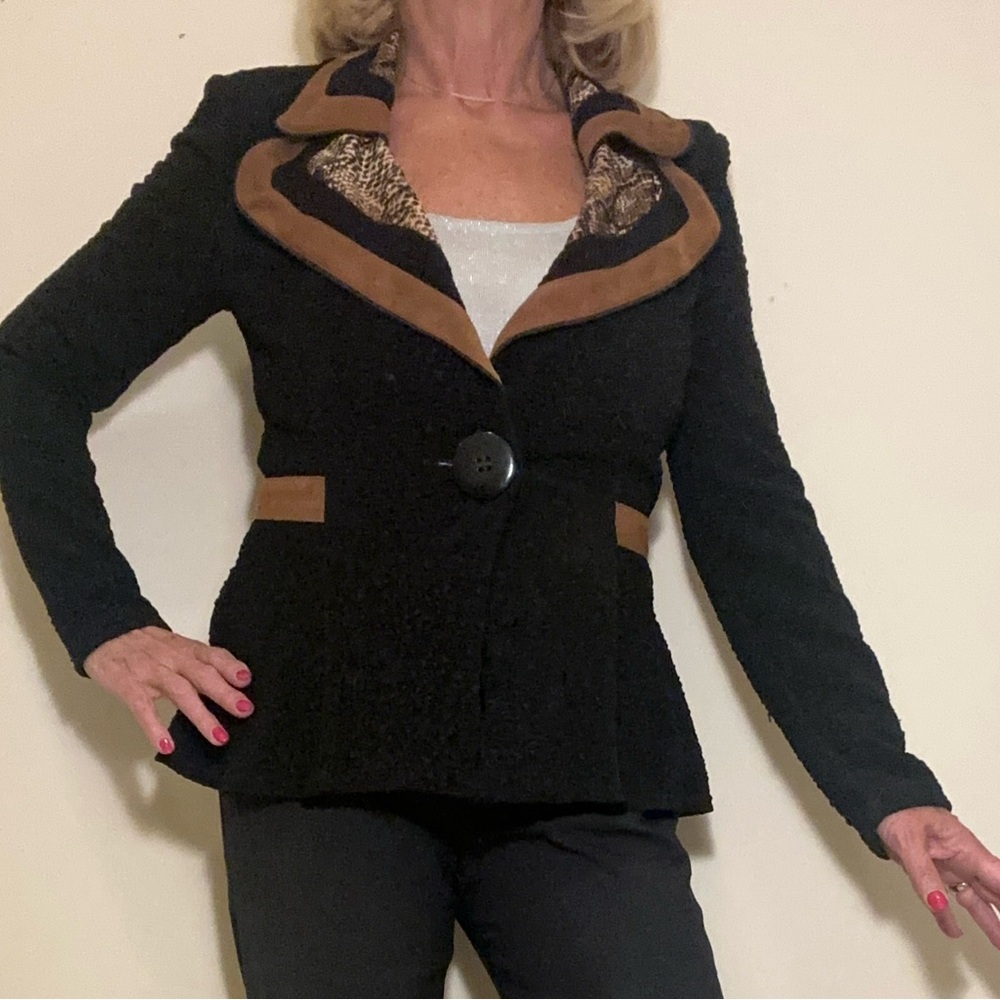 Elegant Black and Brown Women's Jacket